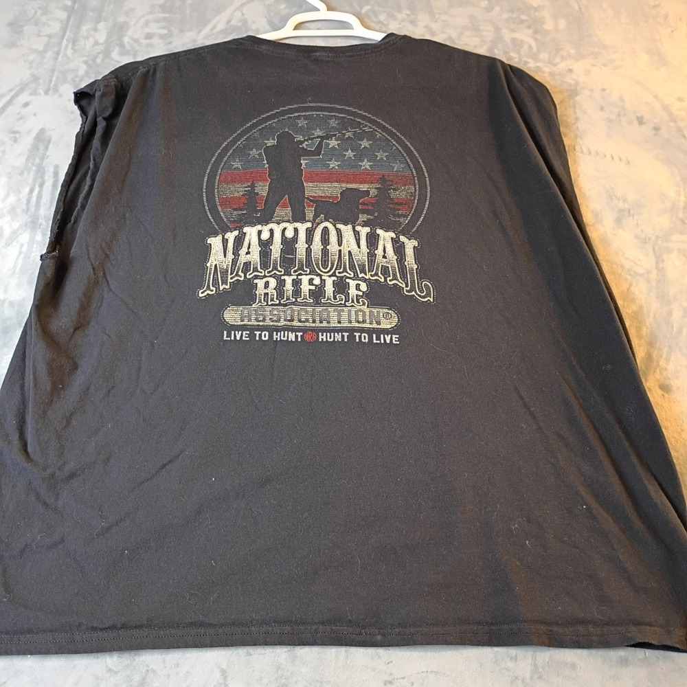 NRA National Rifle Association Mens 3X Muscle Tee Black Live Toโ Hunt Cut Sleeve